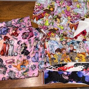 Bundle of Assorted Disney Character Print Fabrics